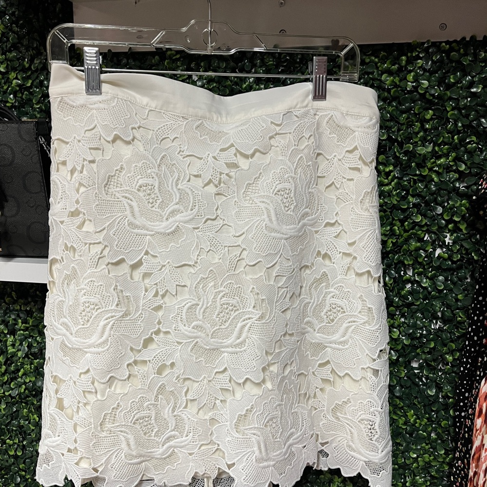 XOXO Cream Floral Lace Mini Skirt